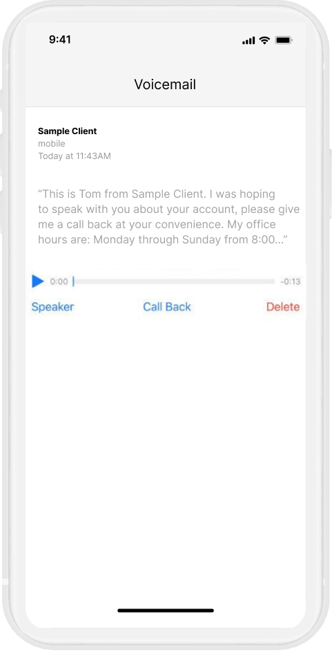 Voicemail Retain Feature SAAS